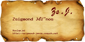 Zsigmond János névjegykártya