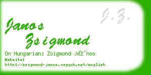 janos zsigmond business card